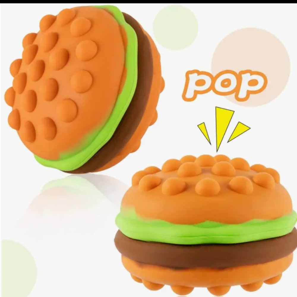 Pop Stress Ball Squishy Toy Hamburger Stocking Stuffers Kids Toys